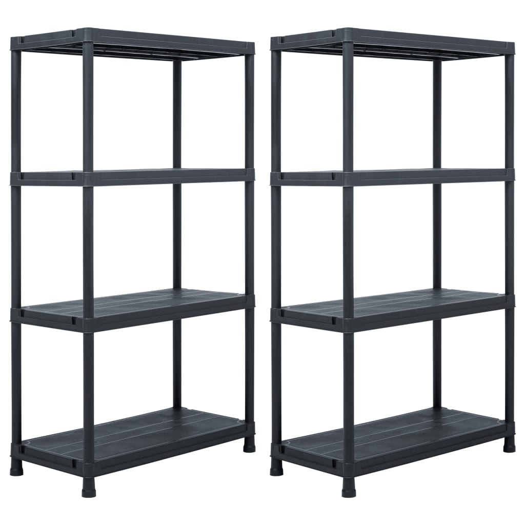 Scaffali Vidaxx 2 pezzi 60x30x138 cm in plastica nera