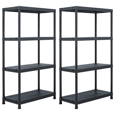 Vidaxx estanterías de almacenamiento 2 piezas 60x30x138 cm plástico negro