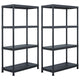 Scaffali Vidaxx 2 pezzi 60x30x138 cm in plastica nera