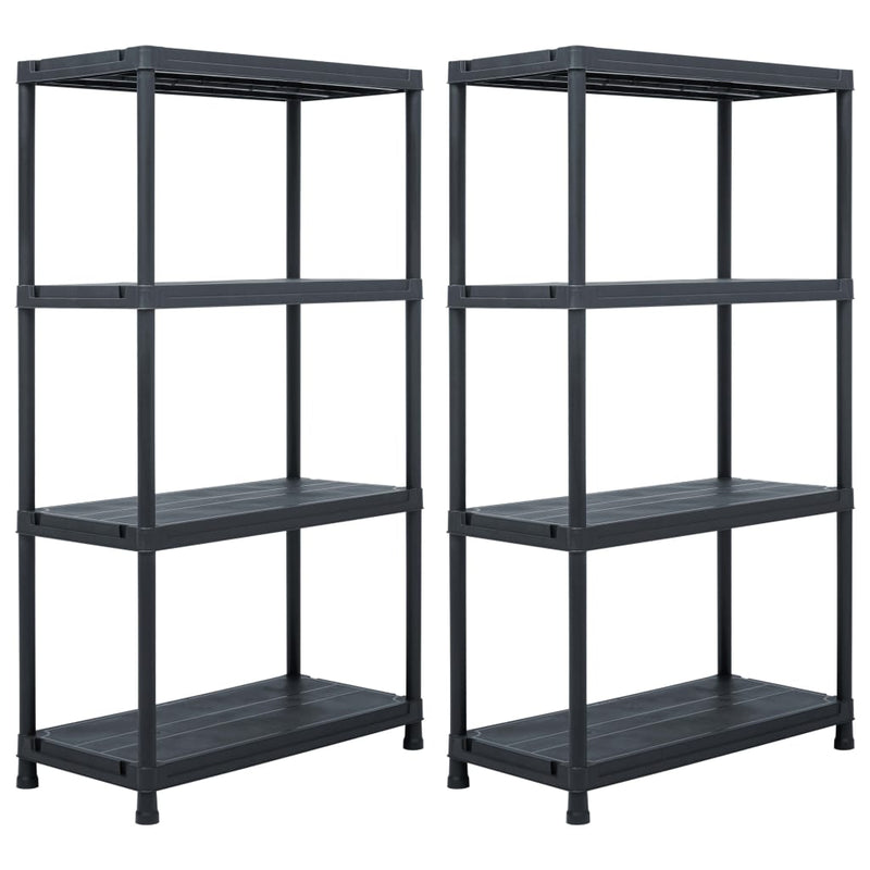 Vidaxx estanterías de almacenamiento 2 piezas 60x30x138 cm plástico negro
