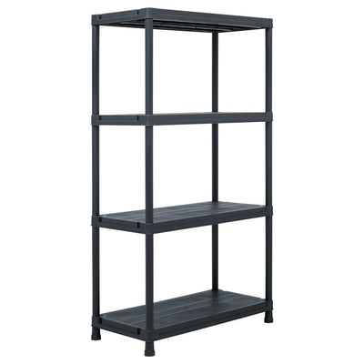 Vidaxx estanterías de almacenamiento 2 piezas 60x30x138 cm plástico negro