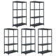 Scaffali Vidaxx 5 pezzi 60x30x138 cm in plastica nera