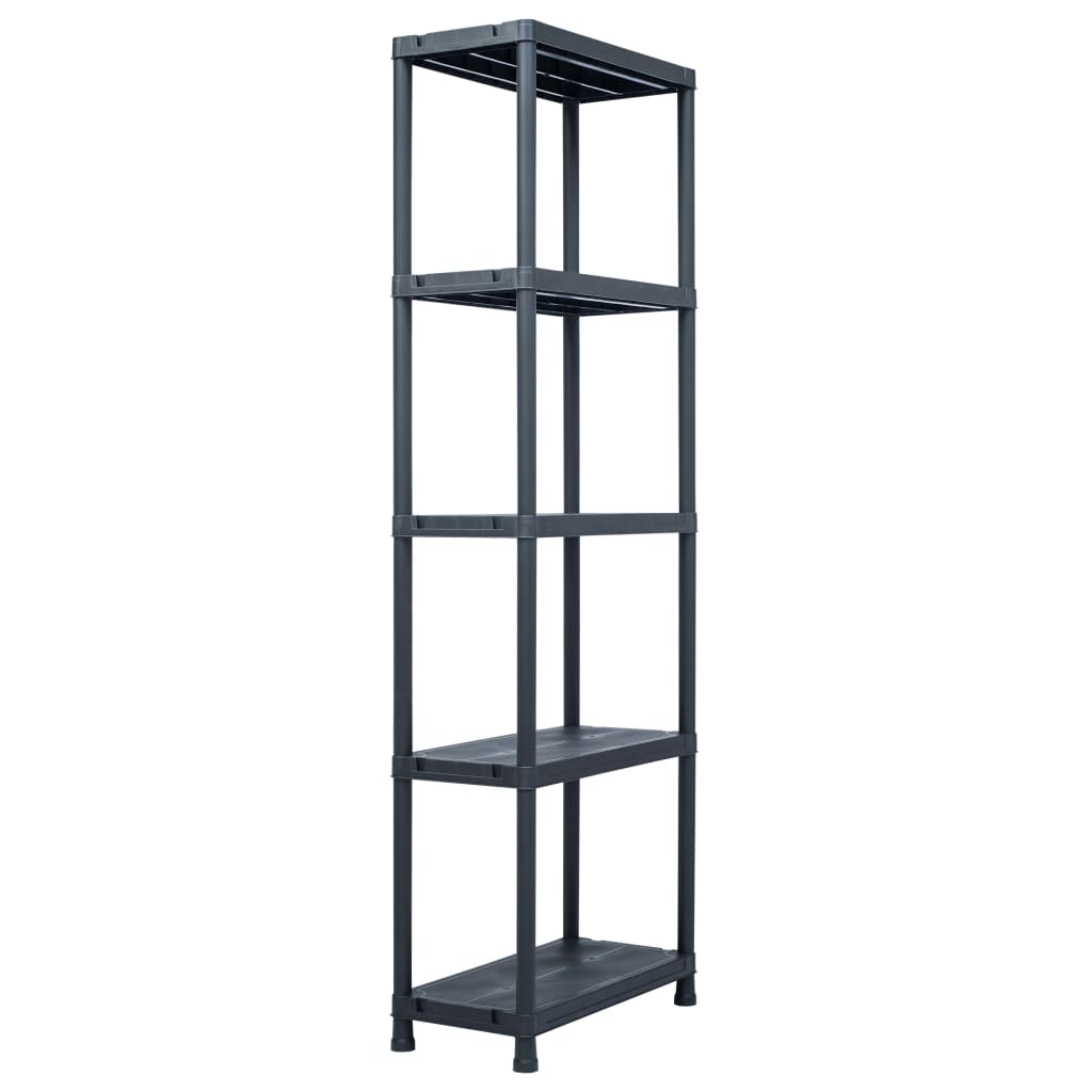 Rack di archiviazione Vidaxl 2 pezzi 125 kg 60x30x180 cm di plastica nero