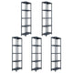 Rack di archiviazione Vidaxl 5 pezzi 125 kg 60x30x180 cm di plastica nero