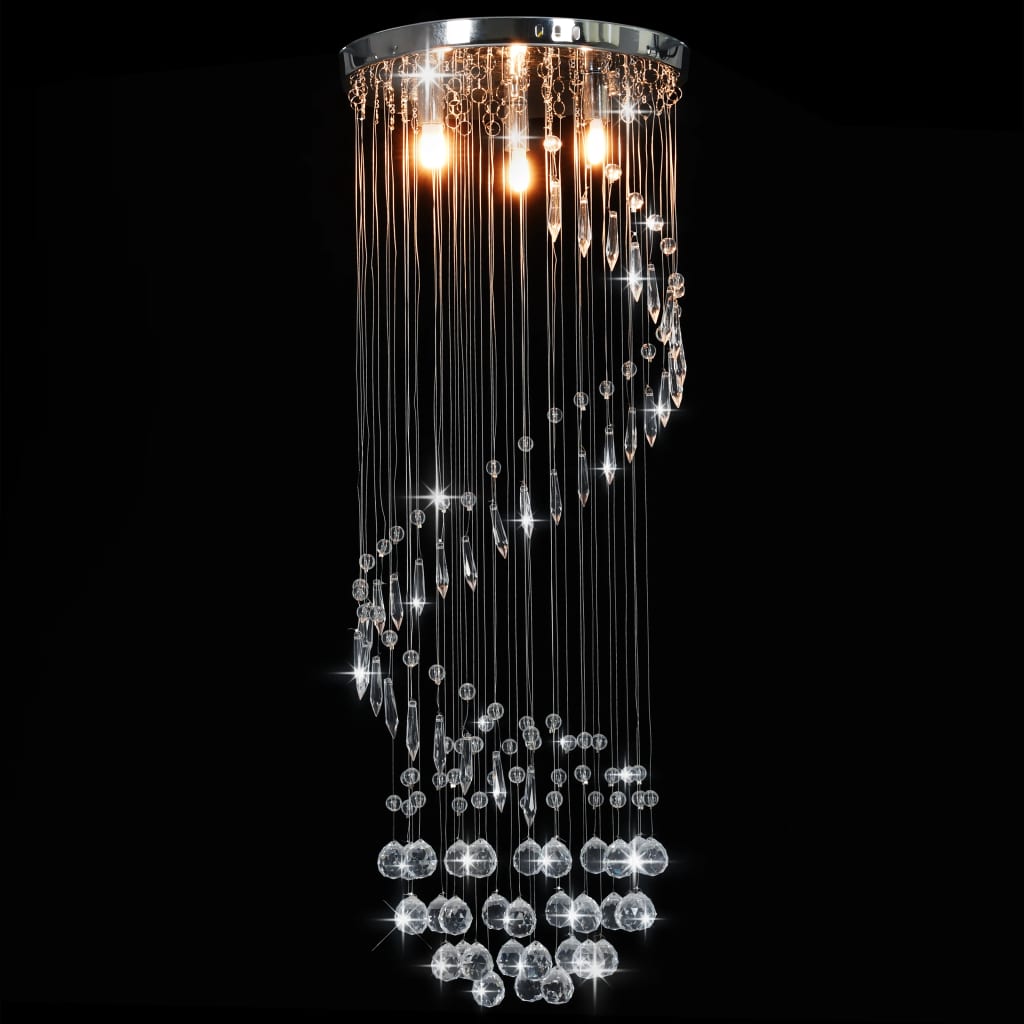 Lampada a soffitto Vidaxl con perle di cristallo a spirale g9 color argento