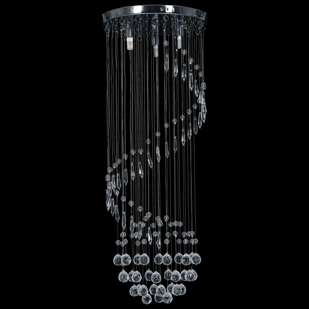Lámpara de techo Vidaxl con perlas de cristal Spiral G9 Silver Colored