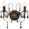 Vidaxl wandlamp met kralen 2xe14 antiekzwart