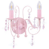 Lampada a parete Vidaxl con perline 2 x E14 rosa