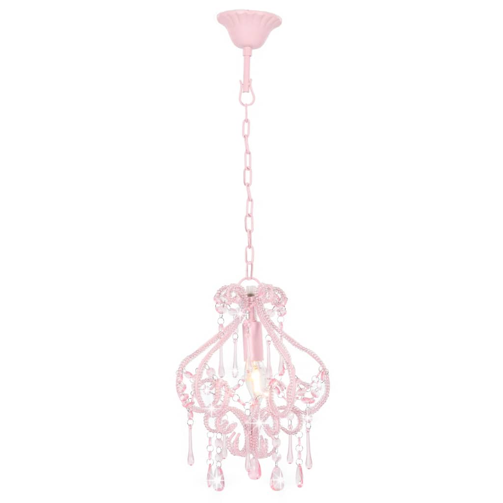 Lampada a soffitto Vidaxl con perline attorno a E14 Pink