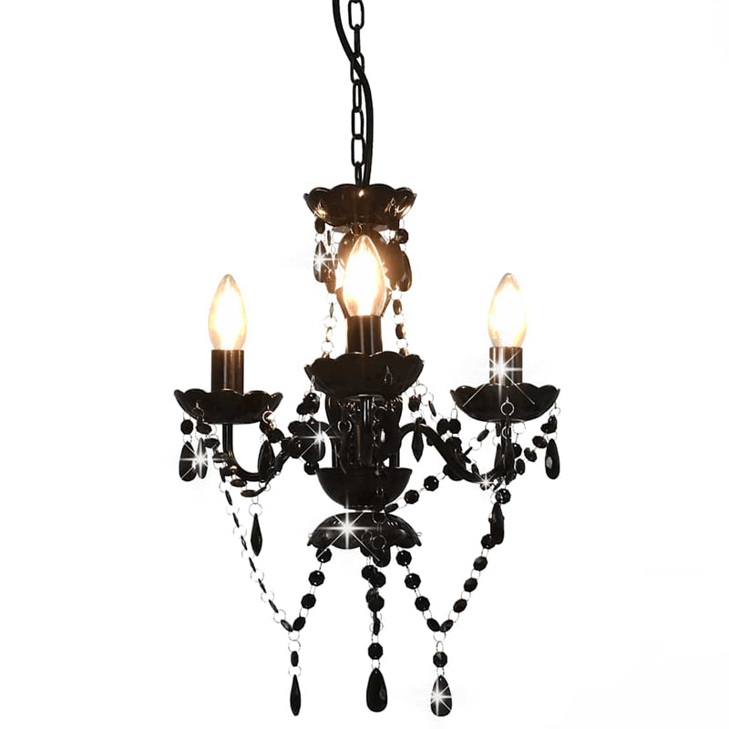 Vidaxl lampadario con perline intorno a 3xe14 nero