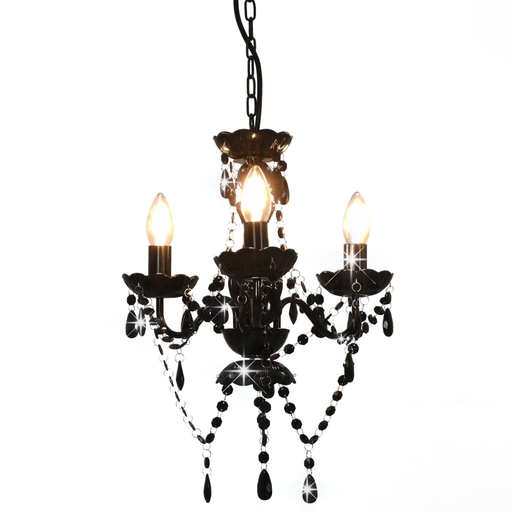 Candelier Vidaxl con cuentas alrededor de 3xe14 Negro