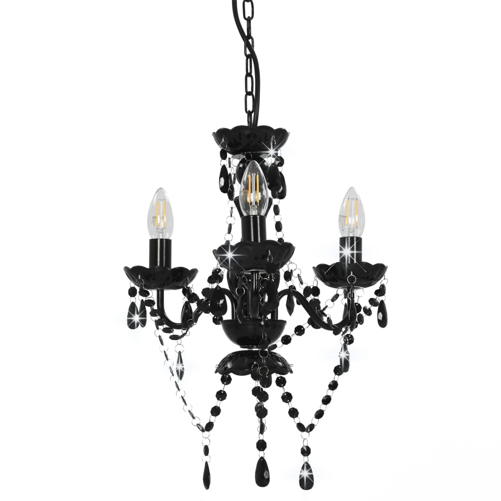 Candelier Vidaxl con cuentas alrededor de 3xe14 Negro
