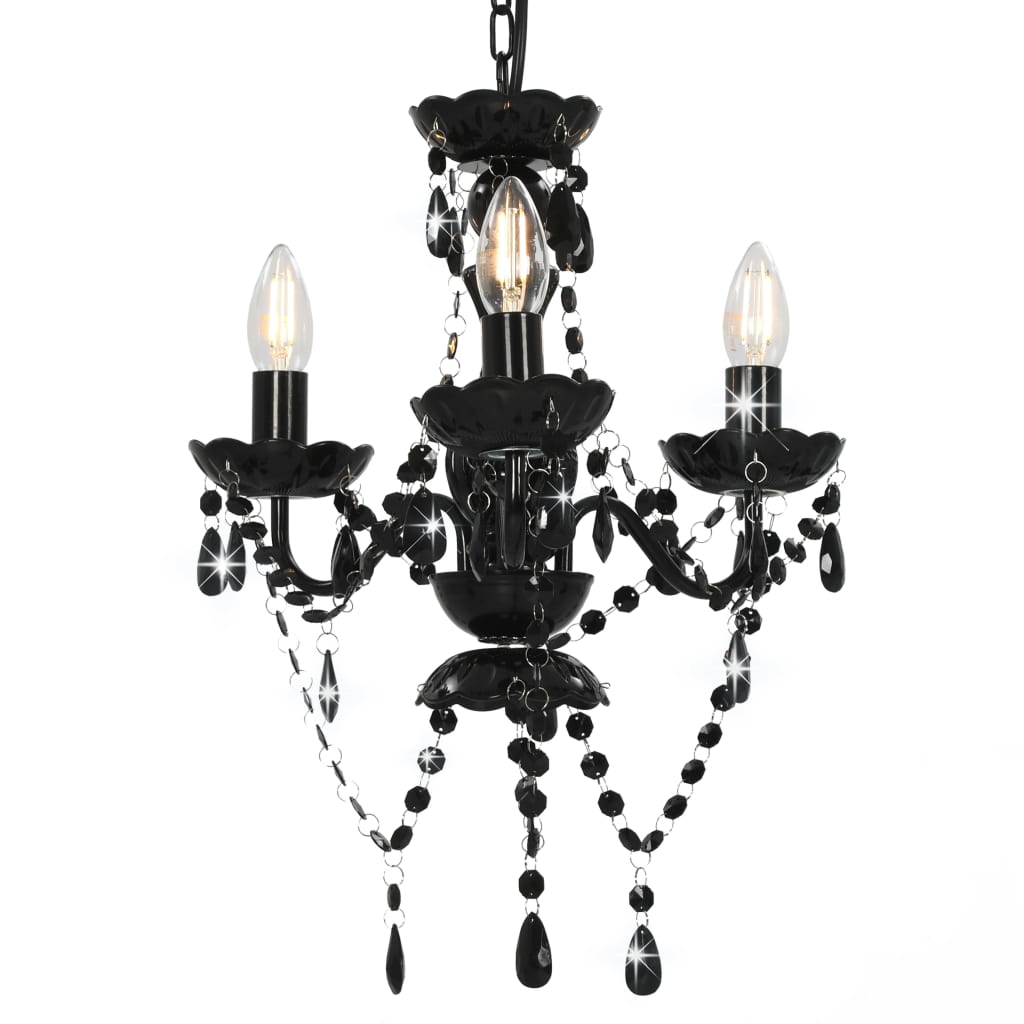 Candelier Vidaxl con cuentas alrededor de 3xe14 Negro