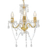 Vidaxl lampadario con perline intorno a 3xe14 color oro