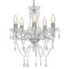 Candelier Vidaxl con cuentas de cristal alrededor de 5xe14 de color plateado