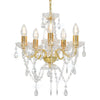 Candelier Vidaxl con cuentas de cristal alrededor de 5xe14 de color dorado