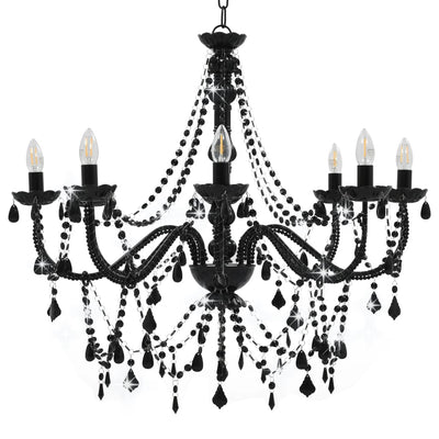 Candelier de Vidaxl con cuentas 8xe14 negros