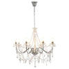 Vidaxl lampadario con perline 8xe14 color argento