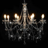 Vidaxl lampadario con perline 8xe14 color argento