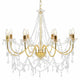 Vidaxl lampadario con perle 8xe14 colorato in oro