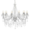 Vidaxl lampadario con perline 12xe14 color argento