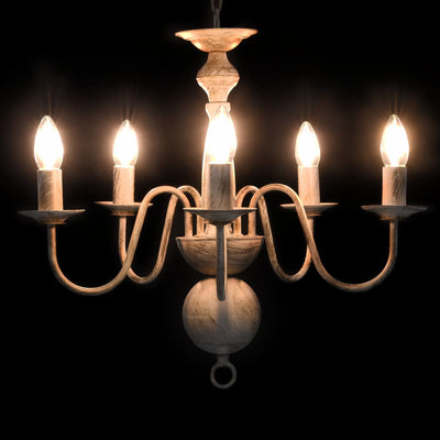 Candelier Vidaxl 5xe14 White antiguo