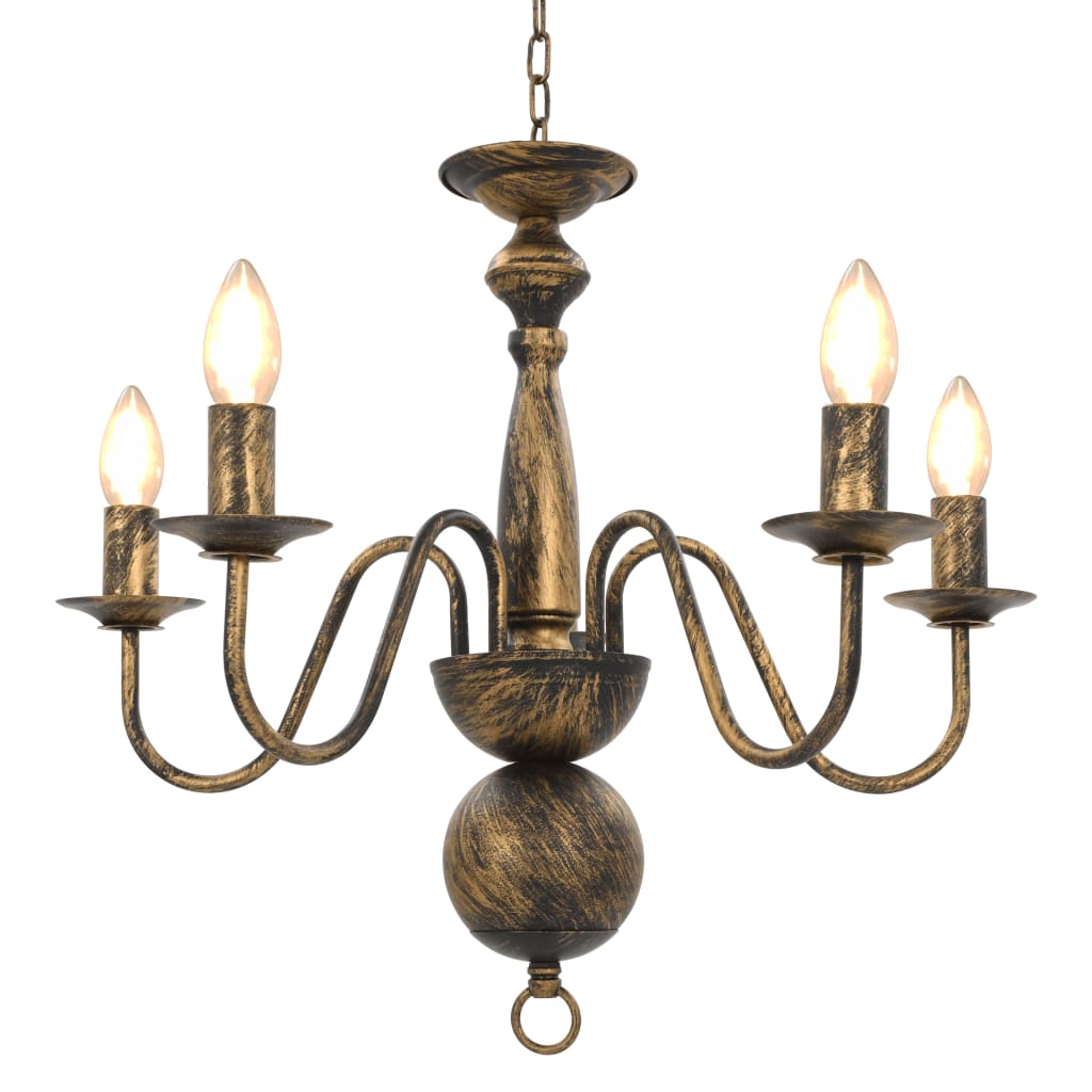Vidaxl Chandelier 5xe14 Antiques nero