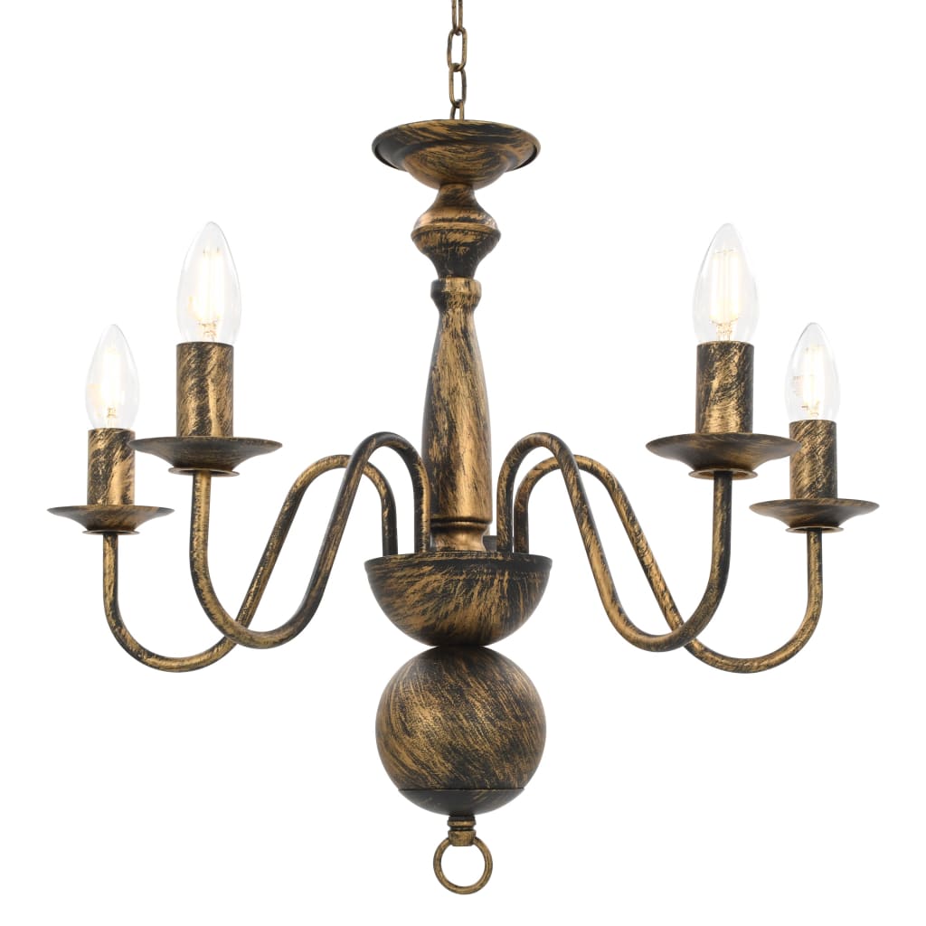Vidaxl Chandelier 5xe14 Antiques nero
