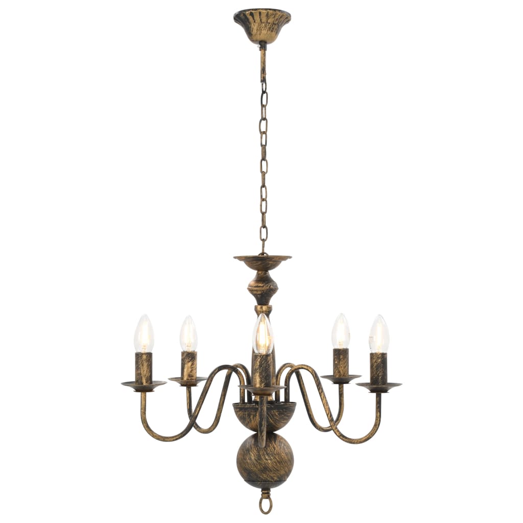 Vidaxl Chandelier 5xe14 Antiques nero