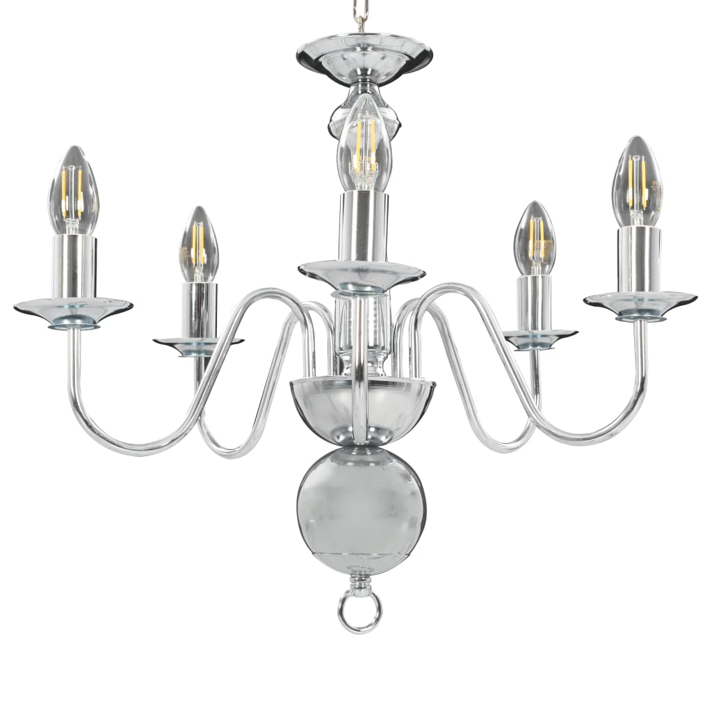 Vidaxl Chandelier 5xe14 Silver Coloted