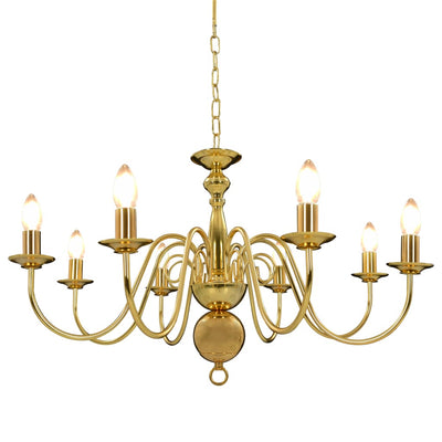 Vidaxl Chandelier 8xe14 gold colored