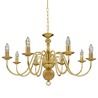 Vidaxl Chandelier 8xe14 gold colored