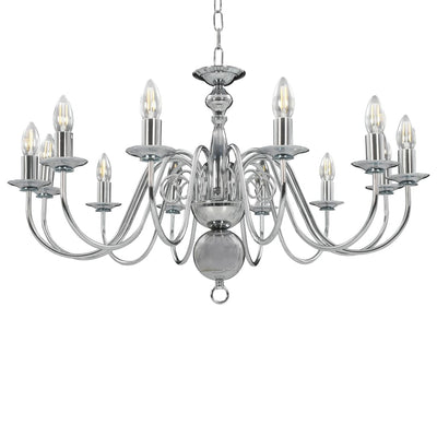 VidaXL chandelier 12xe14 silver colored