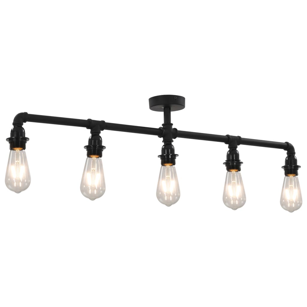 Vidaxl Lampada a soffitto 5xe27 nero