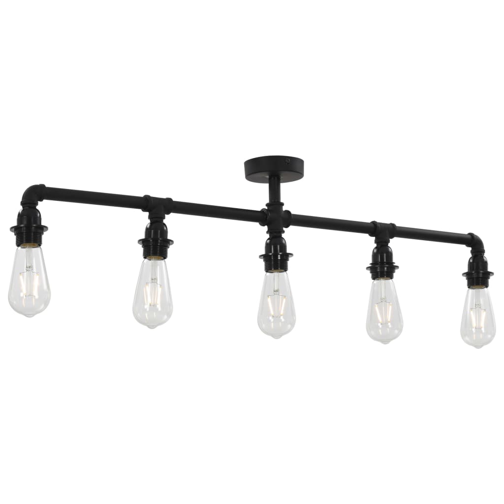 Vidaxl Lampada a soffitto 5xe27 nero