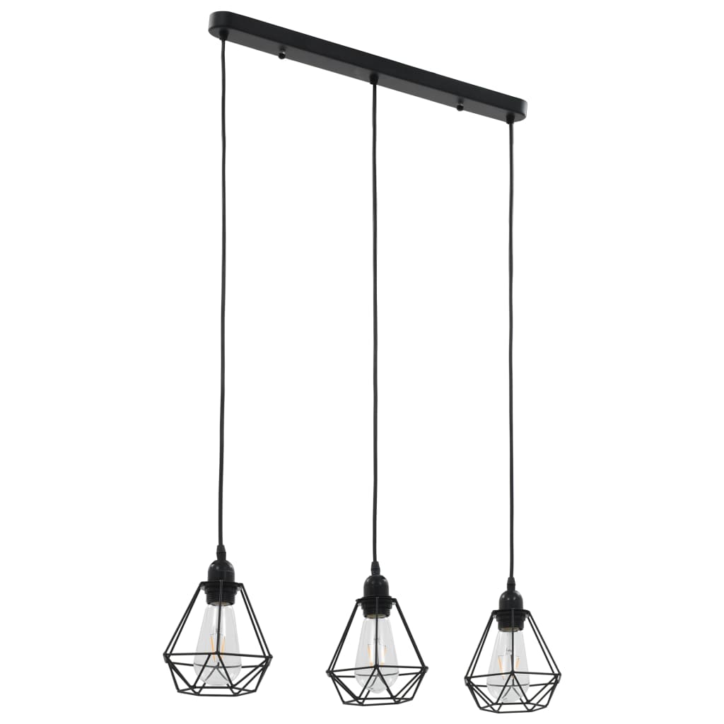 Vidaxl Lampada a soffitto con diamante 3xe27 nero