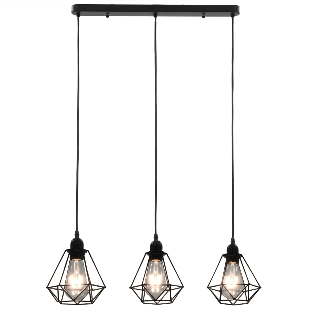 Vidaxl Lampada a soffitto con diamante 3xe27 nero