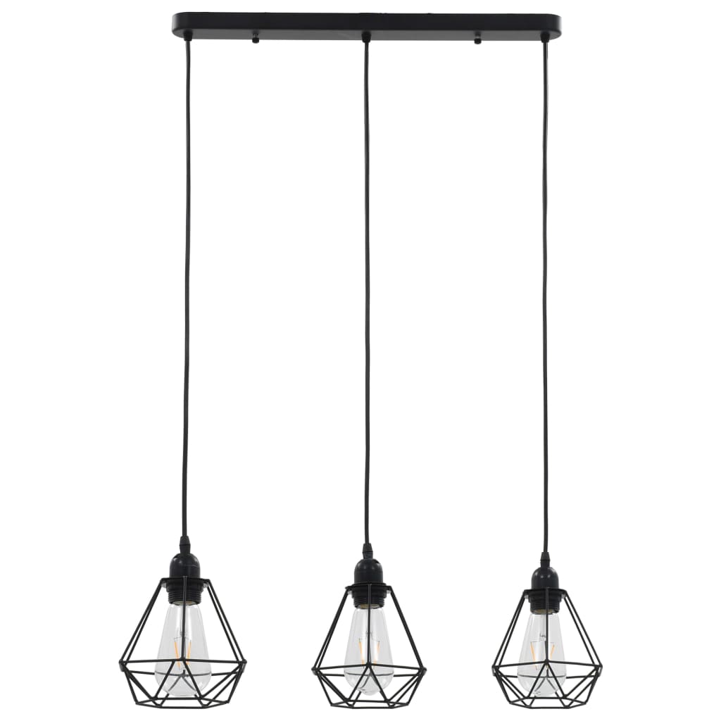 Vidaxl Lampada a soffitto con diamante 3xe27 nero