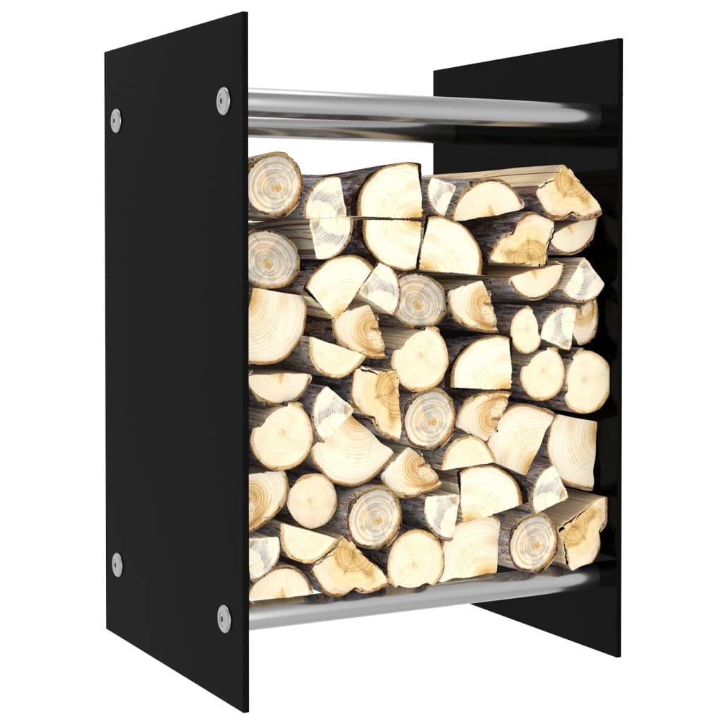 Vidaxl camino 40x35x60 cm vetro nero