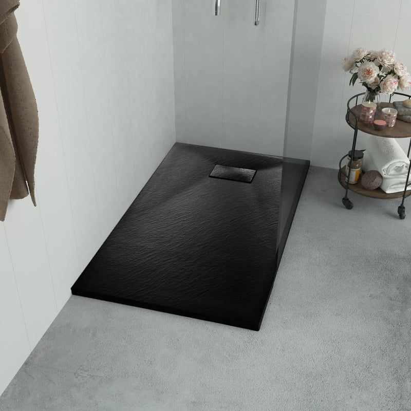 Vidaxl Doccia vassoio 100x70 cm SMC nero