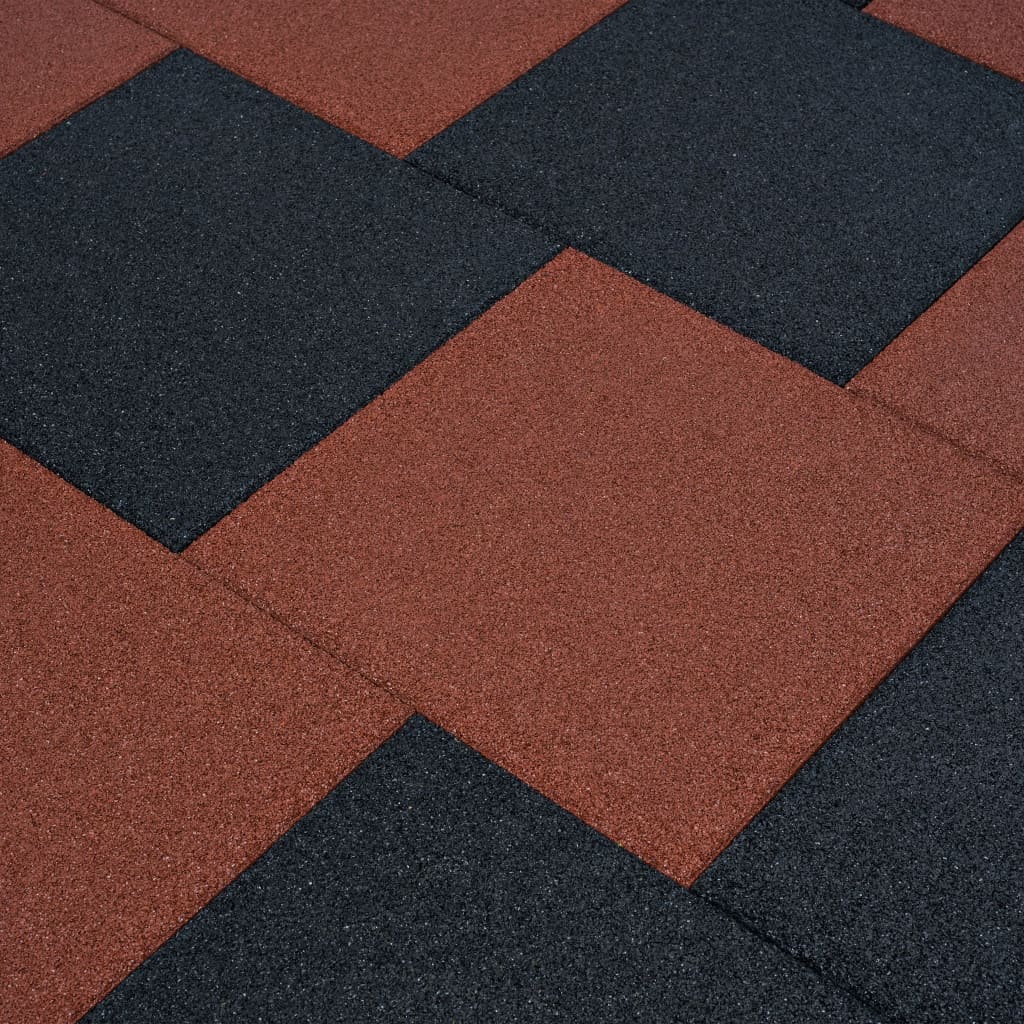 Vidaxl Valt Tiles 12 st 50x50x3 cm de goma rojo