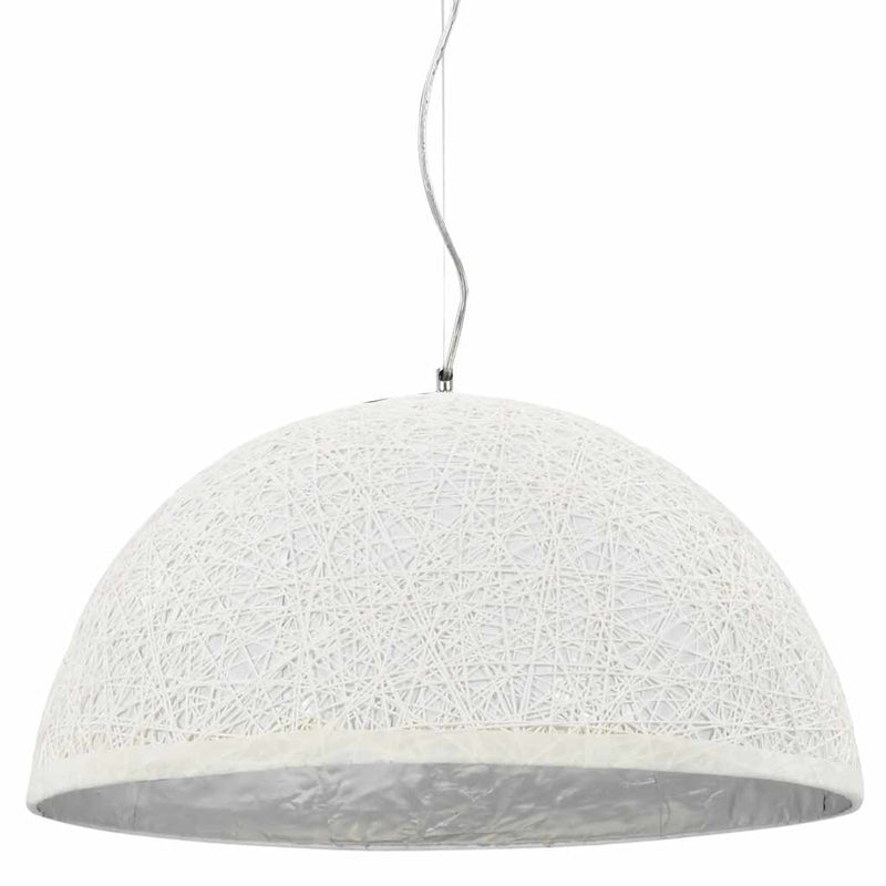 Lampada sospesa Vidaxl E27 Ø50 cm bianco e argento