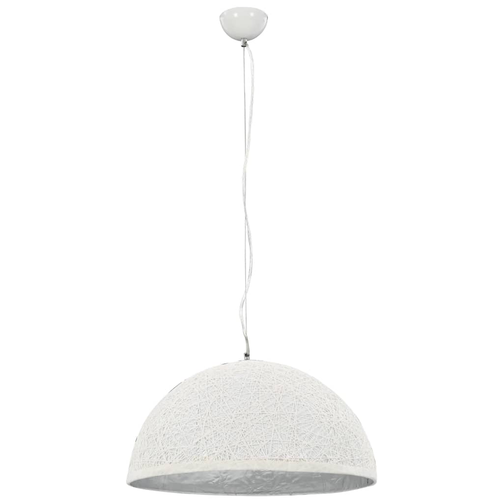 Lámpara colgante de Vidaxl E27 Ø50 cm blanco y plata