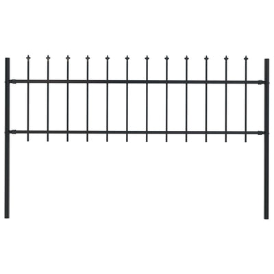 Vidaxl Garden Fence With Spears Top 1.7x0.6 m de acero negro
