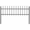 Vidaxl Garden Fence With Spears Top 1.8 m de acero negro