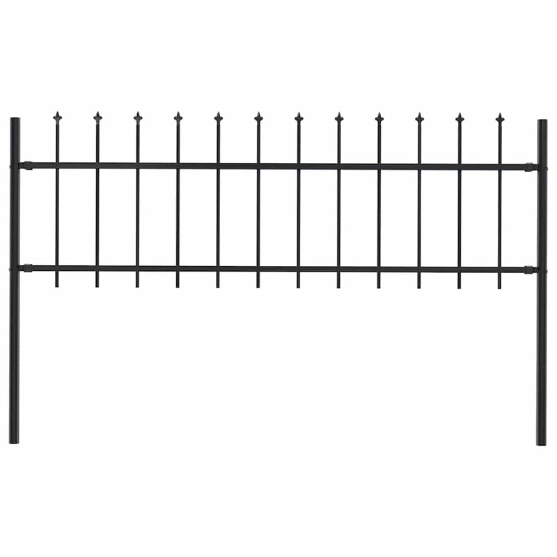 Vidaxl Garden Fence With Spears Top 1.8 m de acero negro