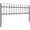Vidaxl Garden Fence With Spears Top 1.8 m de acero negro