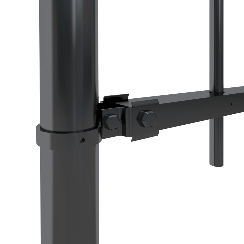 Vidaxl Garden Fence con lance Top 1,7x0,6 m in acciaio nero