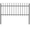 Vidaxl Garden Fence con Spears Top 1,7x0,8 m in acciaio nero