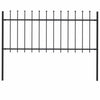 Vidaxl Garden Fence With Spears Top 1.8 m de acero negro